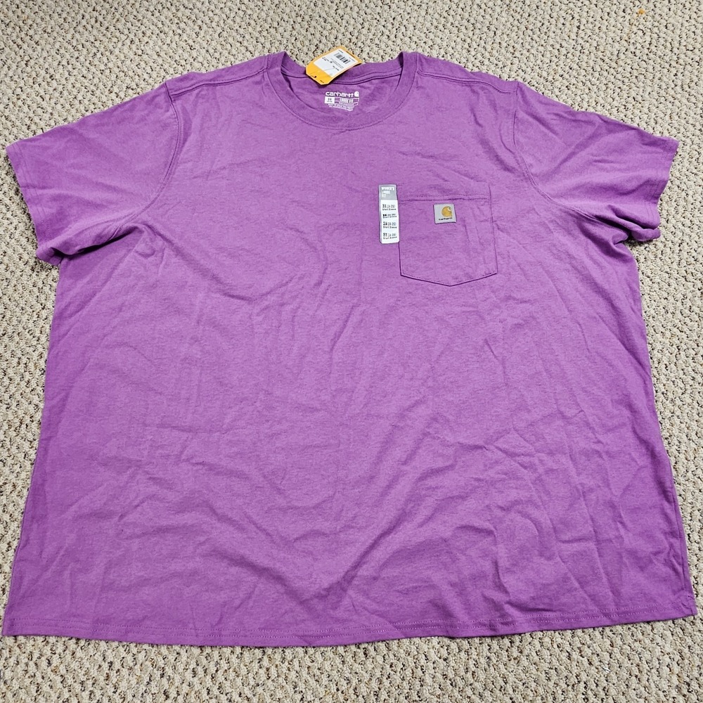 Carhartt Women's 3X Purple Loose Fit Heavyweight Pocket T-Shirt K87-W NWT